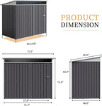 Vongrasig Outdoor Storage Shed, 6 x 4 FT Outside Metal Garden Shed - Image 3