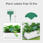 GROWNEER 3 Packs 17 Inches White Flower Window Box Plastic Vegetable Planters - Image 2