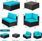 Tangkula 6 Piece Patio Furniture Set, Outdoor Deck Lawn Backyard Durable Steel - Image 5