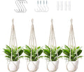 Macrame Plant Hanger Indoor Set of 4 by Unknown