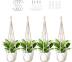 Macrame Plant Hanger Indoor Set of 4 by Unknown