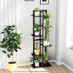 DolceLuna Plant Stand Indoor 6 Tier, Bamboo Plant Shelf Corner Display Rack - Image 2