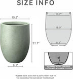 Kante 21.7" H Mint Green Tall Planter, Large Outdoor Indoor Decorative Pot - Image 2