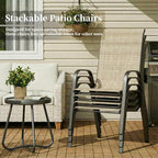 MAMIZO Patio Dining Chairs, Stackable All Weather Teslin Chair, Heavy Duty - Image 6