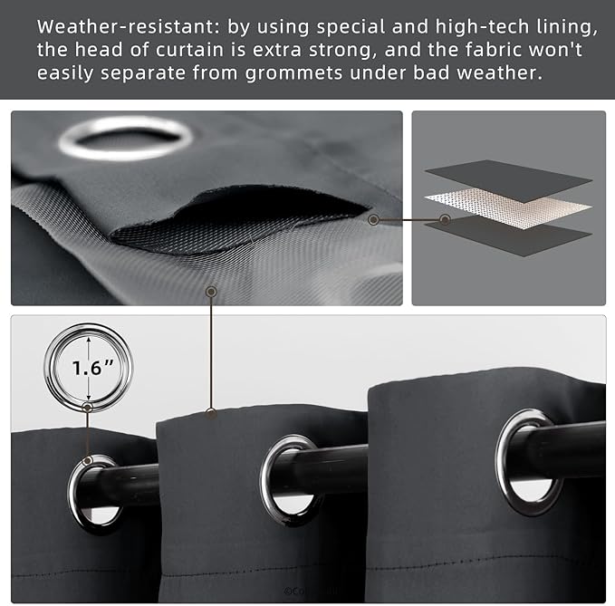 Waterproof Outdoor Curtain W84 x L84 - Image 3