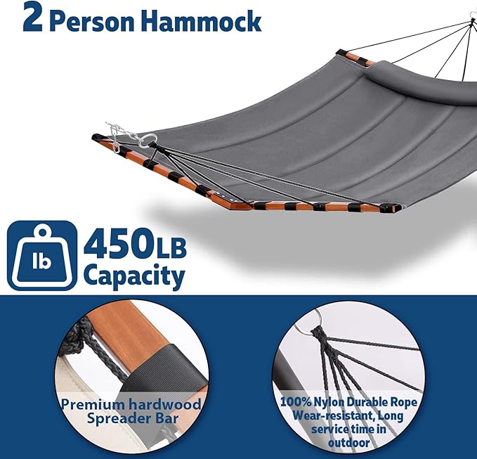 TegerDeger 12FT 2 Person Hammock Large Hammock 450LB Capacity - Image 4