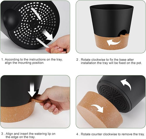 10-Inch Plant Pots, Self-Watering Planters - Image 2