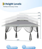 Canopy Tent 12x12 ft, Pop Up Gazebo One-Push Setup - Image 4