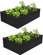 4×3×1FT Galvanized Raised Garden Bed Kit, Metal Planter Boxes, Large Raised by ZUNUDA