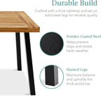 Best Choice Products 6-Person Indoor Outdoor Acacia Wood Dining Table, Picnic - Image 7