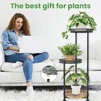 3 Tier Large Plant Stand Indoor Outdoor Clearance 10in Wide Metal Wood Plant - Image 6