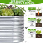 Galvanized Raised Garden Bed Outdoor 24'' Deep | Oval Metal Garden Beds - Image 4