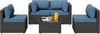 SUNLEI 5 Piece Patio Furniture Sets, Low Back All-Weather Rattan Sectional Sofa - Image 6