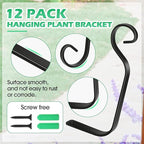 12 Pack Hanging Plant Bracket 7.3 Inches Metal Hook Decorative Straight Hanger - Image 6