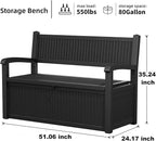 DRATO 75 Gallon Storage Bench Deck Box Outdoor Indoor, Lockable Durable - Image 2