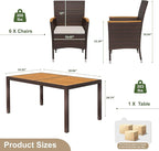 Devoko Dining 7 PCS Furniture, Patio Conversation Set - Image 7