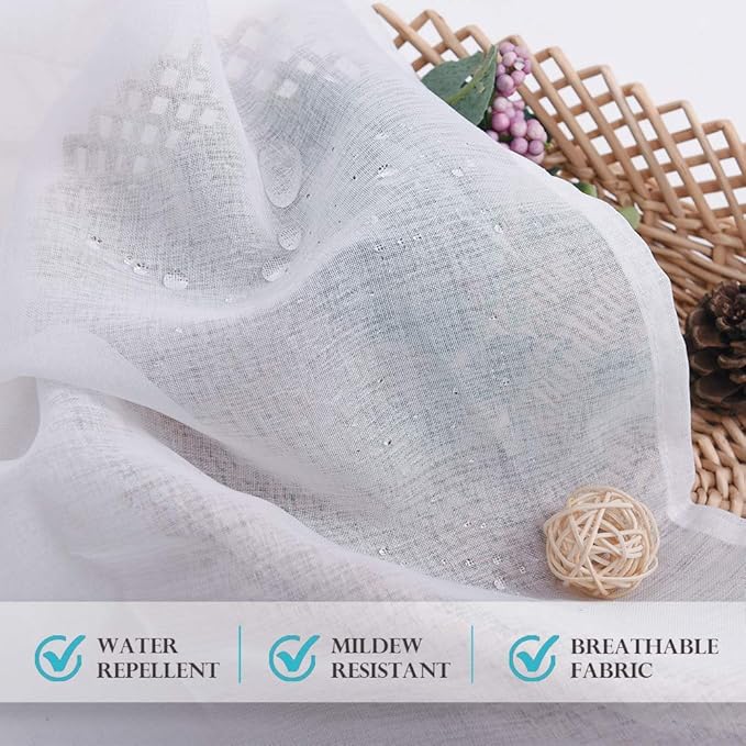 RYB HOME Sheer Outdoor Curtains - Image 4