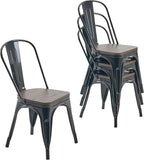 Nazhura Metal Dining Chair Farmhouse Tolix Style by NazhuraGoodCompanionAtHome