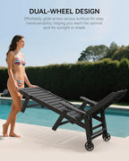 Carauci Lounge Chair Outdoor, HDPE Chaise Lounge - Image 4