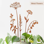 Metal Flowers for Outside, Decorative Garden Stakes, Flower Bed Decor Plant - Image 3