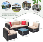 Devoko Patio Furniture Sets 6 Pieces Outdoor Sectional Rattan Sofa Manual - Image 2