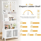 4-Tier Ladder Shelf with Drawers 59.5"H x 24.8"L x 10.6"W, Ladder Bookshelf - Image 9