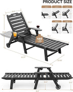 Carauci Lounge Chair Outdoor, HDPE Chaise Lounge - Image 3
