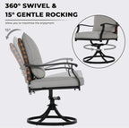 Grand patio 2-Piece Outdoor Dining Chair Set, 2 Leather-Look Wicker 360-Degree - Image 2