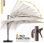 10' X 13' Outdoor Patio Umbrella Large Rectangle Cantilever Umbrella Heavy Duty - Image 6