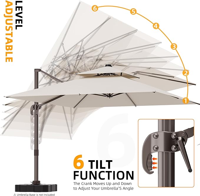 9' X 12' Cantilever Outdoor Patio Umbrellas - Image 7