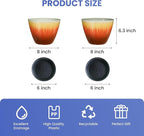 8 inch Plant Pots Pack of 2, Plastic Flower Pots Flower Pots, Modern Glossy - Image 2