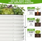 Galvanized Raised Garden Bed Outdoor 24'' Deep | Oval Metal Garden Beds - Image 4