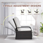 ART TO REAL Outdoor Recliner, Automatic Adjustable Wicker Lounge Recliner Chair - Image 3