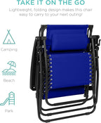 Best Choice Products 30” Wide Folding Zero Gravity Outdoor Recliner Patio - Image 9