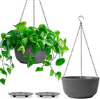 T4U 10 Inch Hanging Planters for Indoor Outdoor Plants, Hanging Plant Pot Pack by T4U