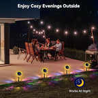 Outdoor Solar Lights, 4 Pack Upgraded Solar Sunflower Lights, Ground/Wall - Image 7