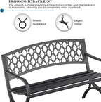 On Shine 50'' Patio Garden Bench, Loveseats Patio Park Bench, Metal Bench - Image 6
