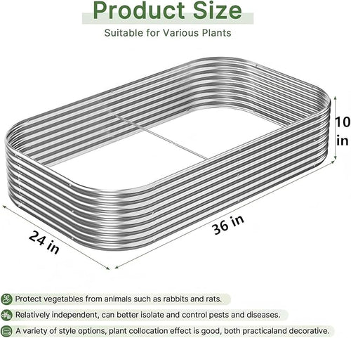 3 PCS Galvanized Raised Garden Bed Outdoor, Metal Garden Bed - Image 2