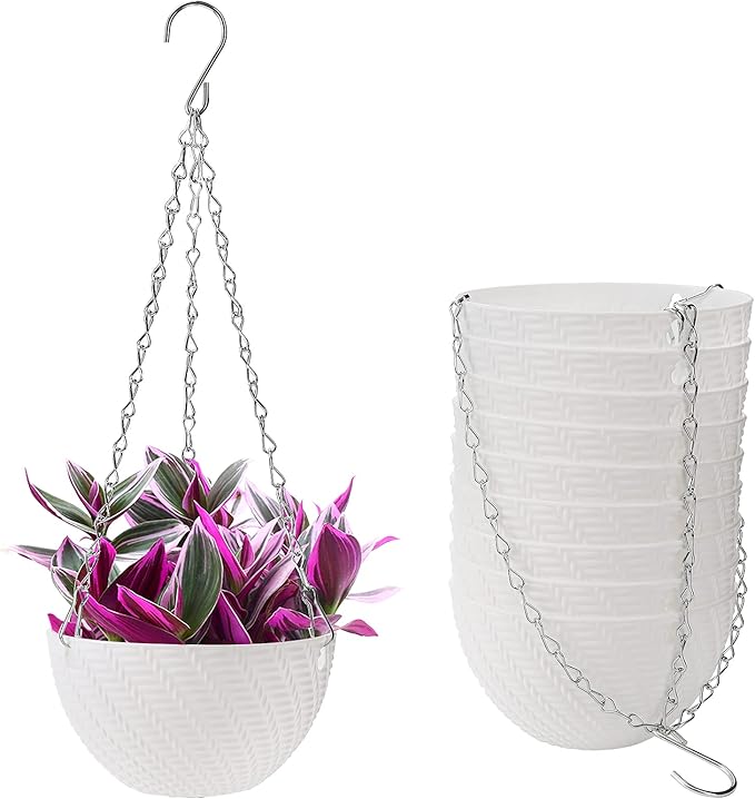 Foraineam 10 Pieces 6 Inch Hanging Planters, Garden Self-Watering Flower Plant by Foraineam