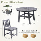 AMERLIFE 5 Piece HDPE Outdoor Dining Table & Chairs Set, All-Weather Patio - Image 2