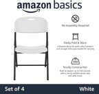 Amazon Basics Foldable Portable Comfortable Sturdy Folding Plastic Chair - Image 4