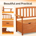 VINGLI Outdoor Storage Bench, Large Wood Deck Box - Image 4