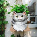 Cat Hanging Planters for Indoor Outdoor Plants, Small Cute Hanging Pots for by Pyoimmne