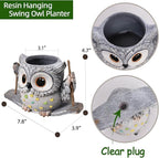 Swing Owl Hanging Planters for Indoor Plants, Cute Small Succulent Pots - Image 5