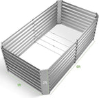 Land Guard 6×3×2 ft Galvanized Metal Raised Garden Bed, 2FT Deep Root Elevated - Image 2