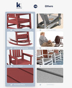 KINGYES Outdoor Rocking Chair, Weather Resistant Patio Rocking Chairs High Back - Image 7