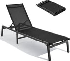 ONBRILL Aluminum Chaise Lounge Chair Outdoor, Foldable & Assembly Free Outdoor - Image 9