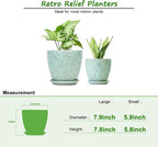 8 Inch + 6 Inch Plant Pots for Indoor Plants, Ceramic Planter - Image 2