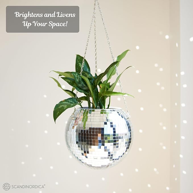 SCANDINORDICA Disco Ball Planter – Value Package: Mirror Disco Planter - Image 4