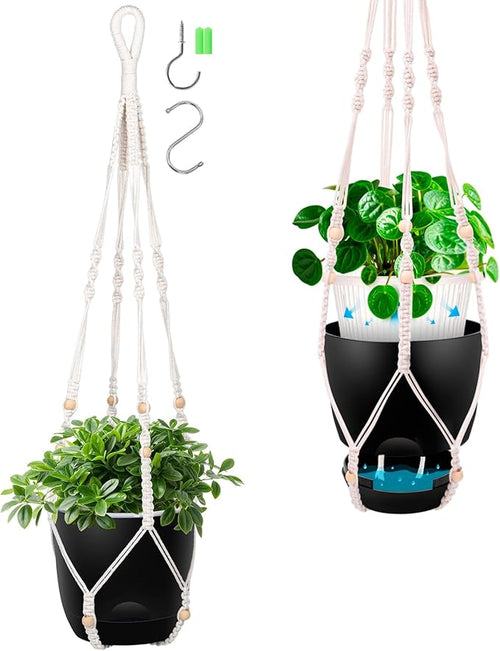 2-Pack 5.7-Inch Self-Watering Hanging Planters by QCQHDU